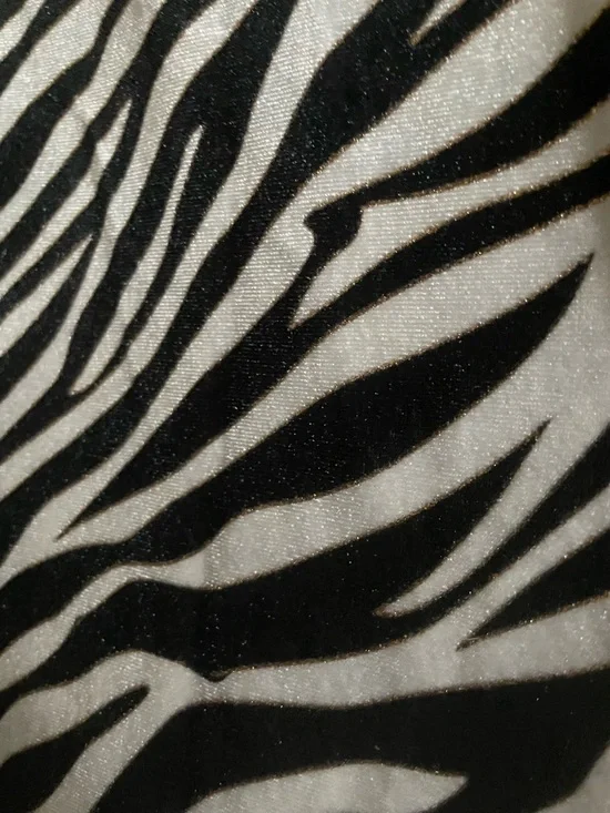SHEIN Black & White Zebra Pencil Stretch Velvet Skirt - Picture 2 of 8